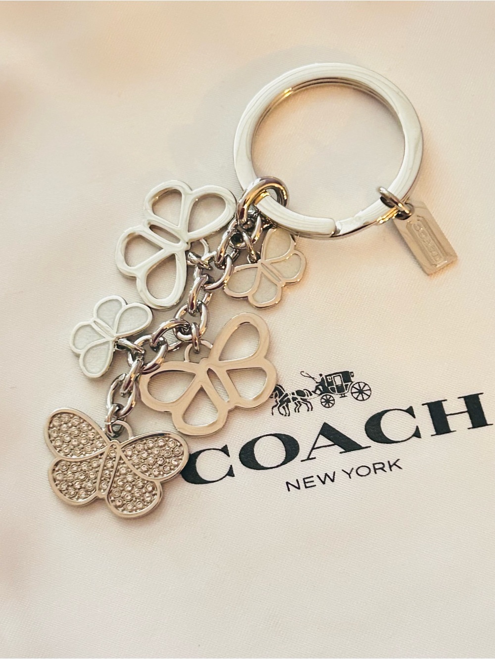 Vintage RARE Coach Y2K Butterfly Keychain/ Bag charm - Picture 13 of 16